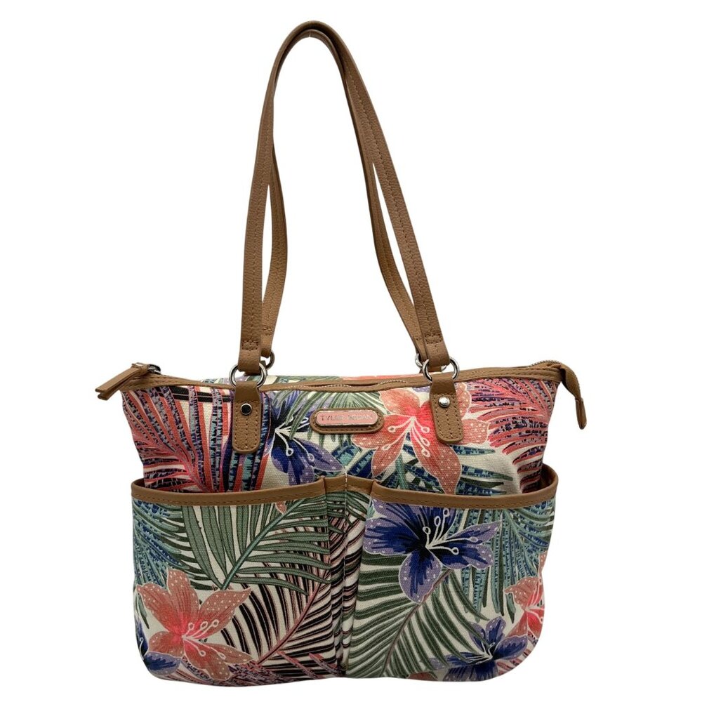 Tyler Rodan Tan Floral Shoulder Bag & Coin Purse